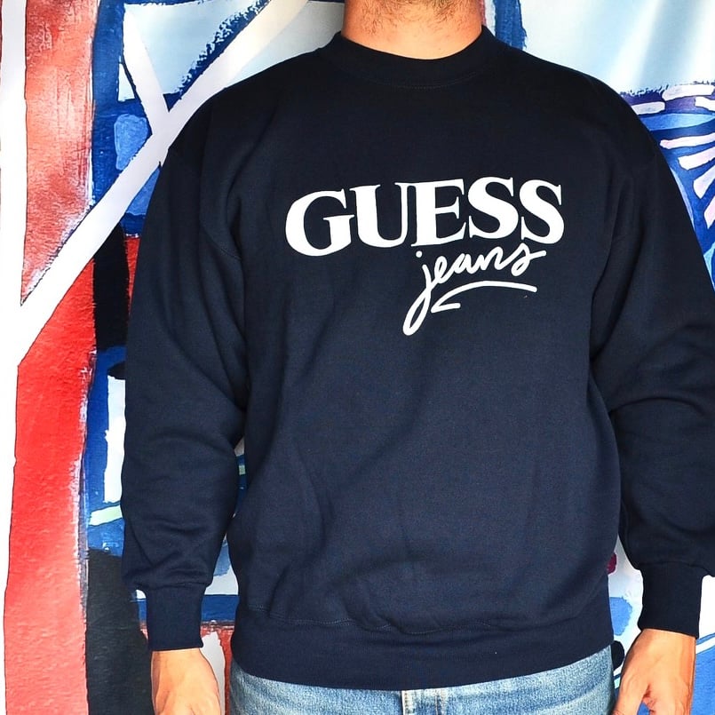 Vintage 1990 s Guess Jeans Inspired Crewneck Sweatshirt Sz.L